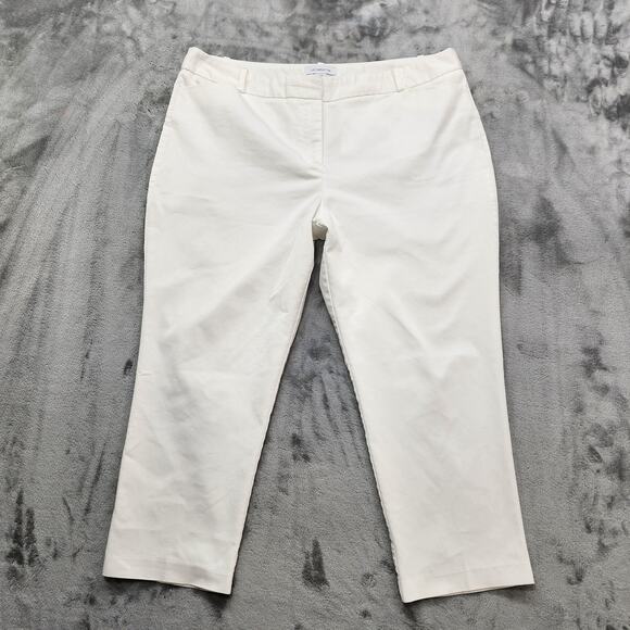Liz Claiborne Pants - Liz Claiborne Pants Womens 18P PETITE White Emma Classic Ankle Crop Stretch